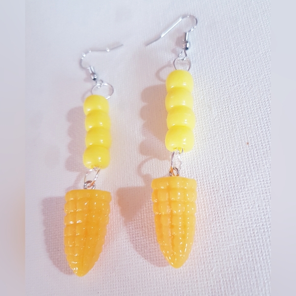Me So Corny Corn Earrings Cob Nibblets Handmade Jewelry Hand Crafted NEW - Picture 1 of 9